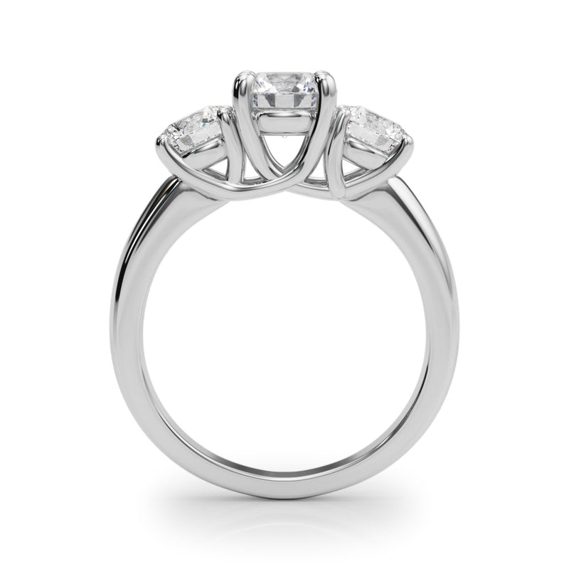 Three-Stone Engagement Ring (Round Center) - alt view