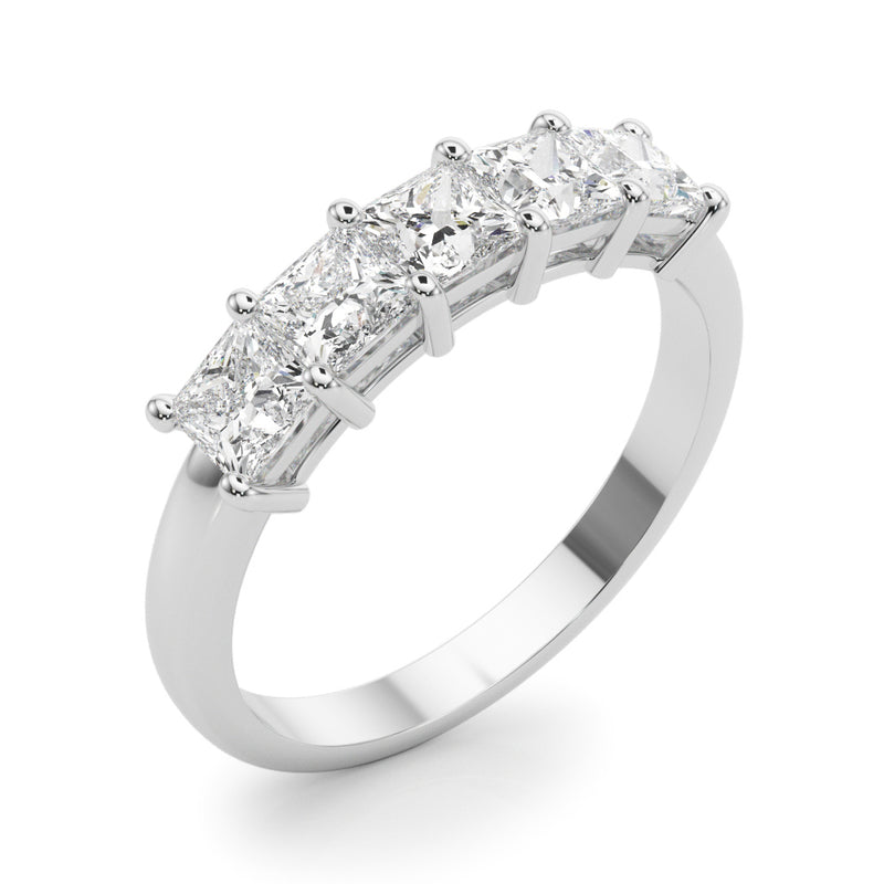 5 Stone Band Princess Cut - alt view