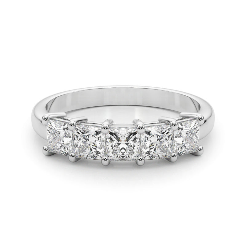 5 Stone Band Princess Cut - alt view