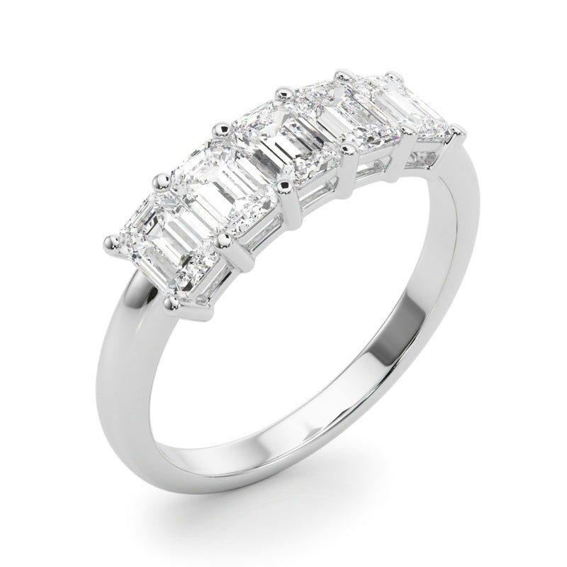 5 Stone Band Emerald Cut - alt view