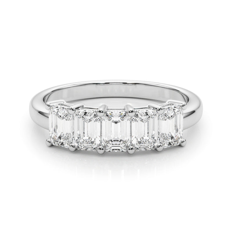 5 Stone Band Emerald Cut - alt view