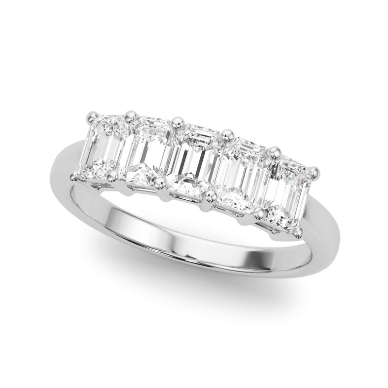 5 Stone Band Emerald Cut
