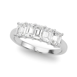 5 Stone Band Emerald Cut