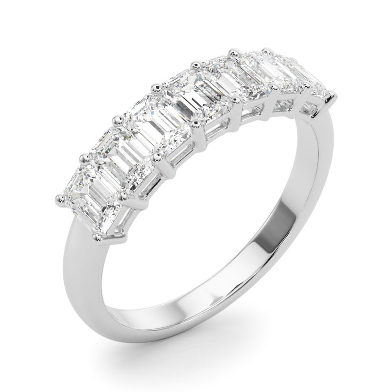 7 Stone Band Emerald Cut - alt view