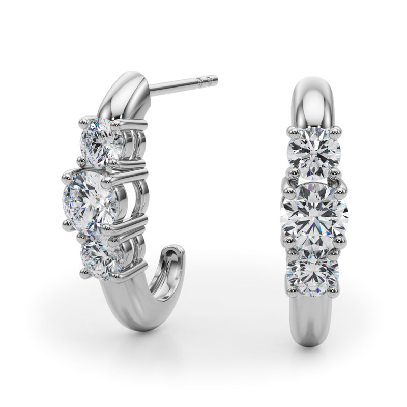 Three-Stone Earrings - alt view