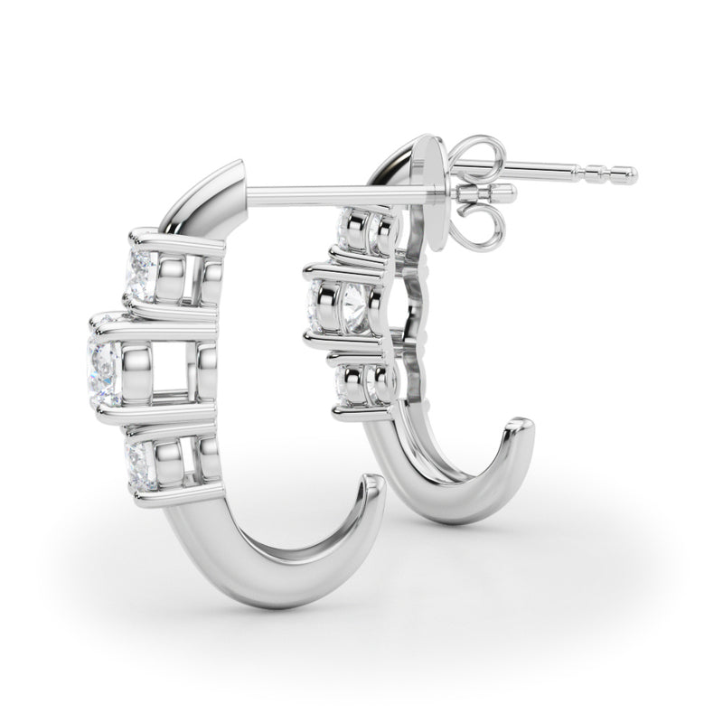 Three-Stone Earrings - alt view
