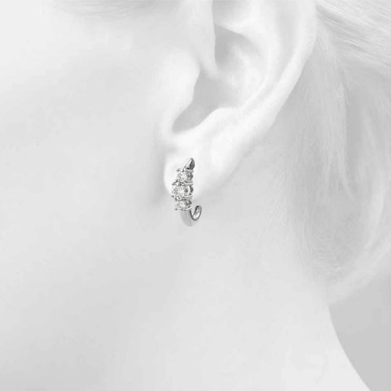 Three-Stone Earrings - alt view