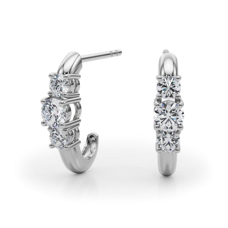 Three-Stone Earrings - alt view