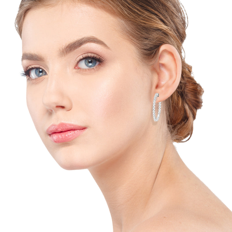 1.1 Inch 4 Prong Round Hoop - alt view