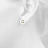 (1.5 Cttw) 3/4ct 4 Prong Wire Stud Earring - alt view
