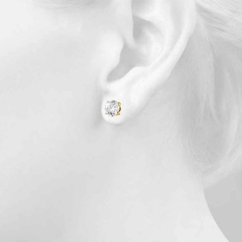 (1.5 Cttw) 3/4ct 4 Prong Wire Stud Earring - alt view