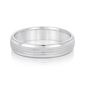 Milgrain Light WT Men's Band (N18053L)