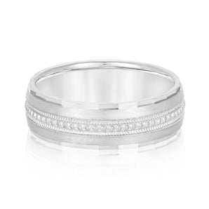 Milgrain Light WT Men's Band (N18198L)