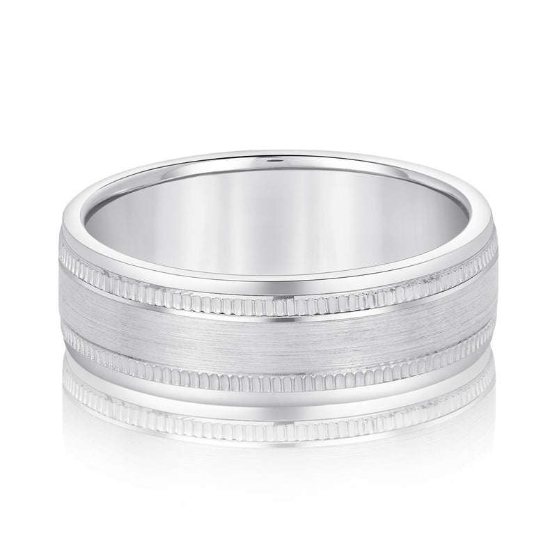 Milgrain Heavy WT Men's Band (N18215H)