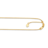 14K Gold 1.1mm Adjustable Box Chain