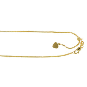 14K Gold 1mm Adjustable Franco Chain
