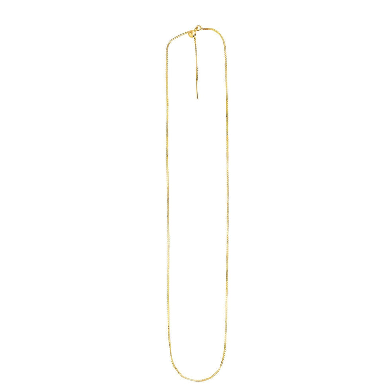 14K Gold .95mm Endless Adjustable Concave Box Chain 