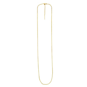 14K Gold 1.7mm Endless Adjustable Flat Cable Chain