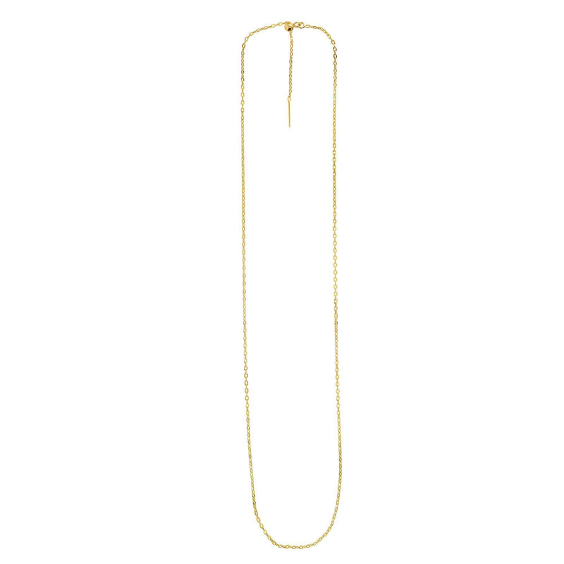 14K Gold 1.7mm Endless Adjustable Flat Cable Chain