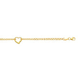 14K Gold Open Heart Anklet