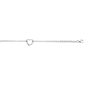 14K Gold Open Heart Anklet