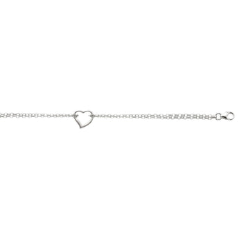 14K Gold Open Heart Anklet