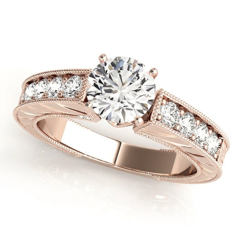 Antique Engagement Ring (50296-E) — Rose Gold