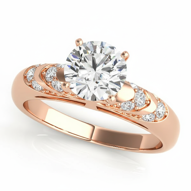 Antique Engagement Ring (50307-E) — Rose Gold