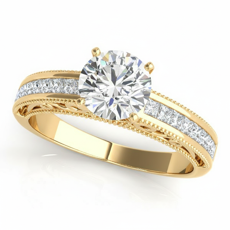 Antique Engagement Ring (50390-E) — Yellow Gold