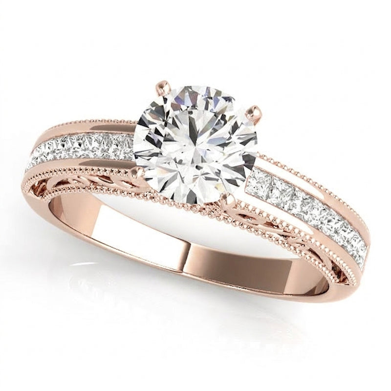 Antique Engagement Ring (50390-E) — Rose Gold