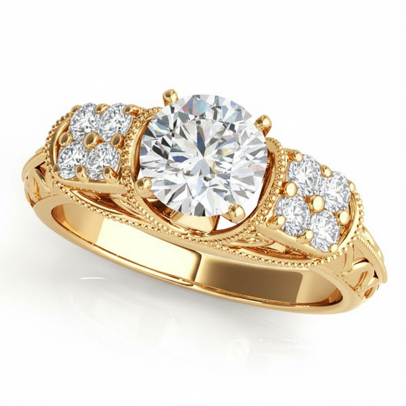 Antique Engagement Ring (50409-E) — Yellow Gold