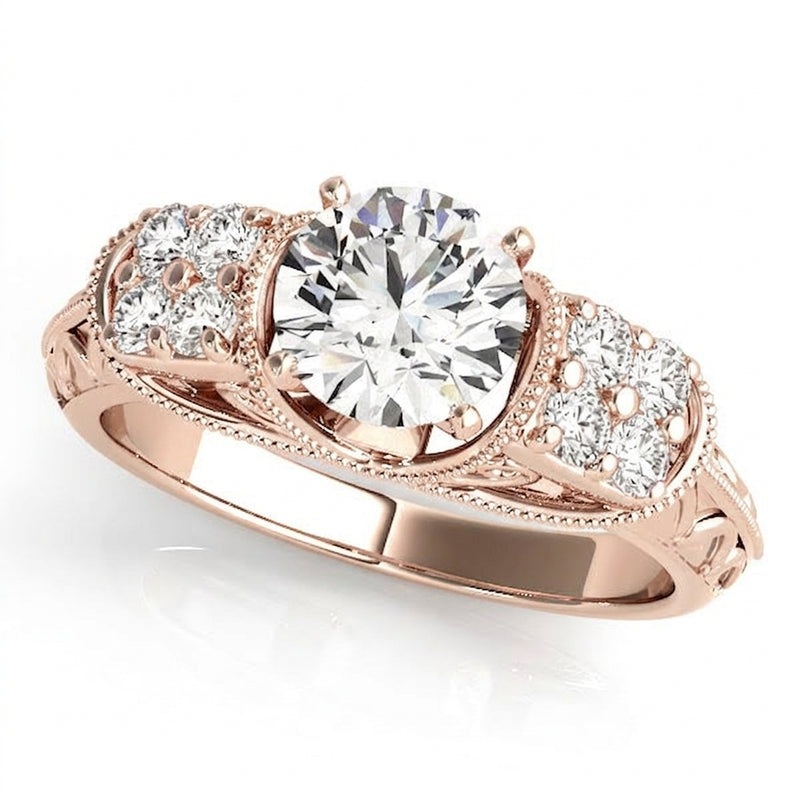 Antique Engagement Ring (50409-E) — Rose Gold