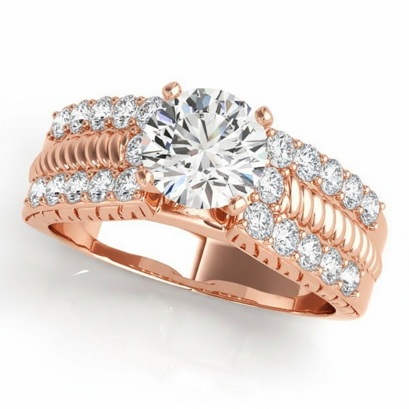 Antique Engagement Ring (50411-E) — Rose Gold