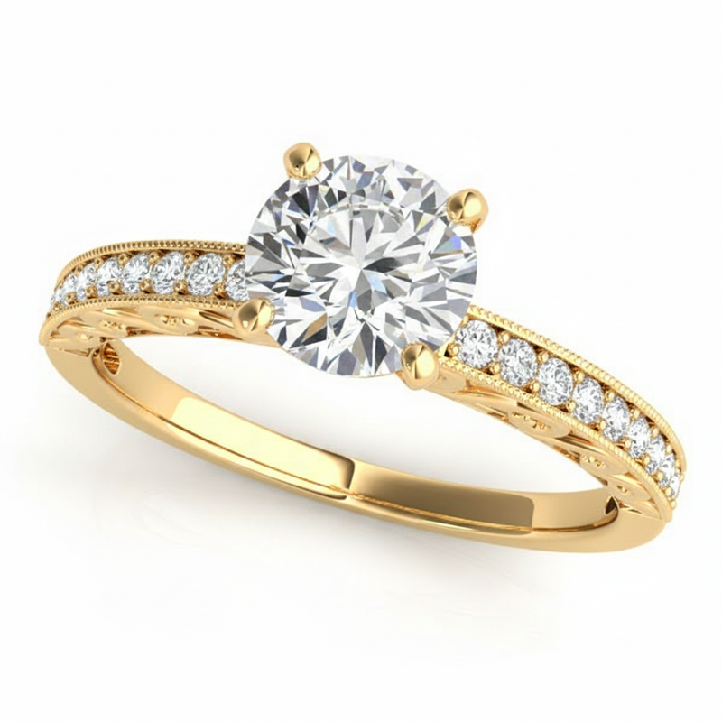 Antique Engagement Ring (50471-E) — Yellow Gold