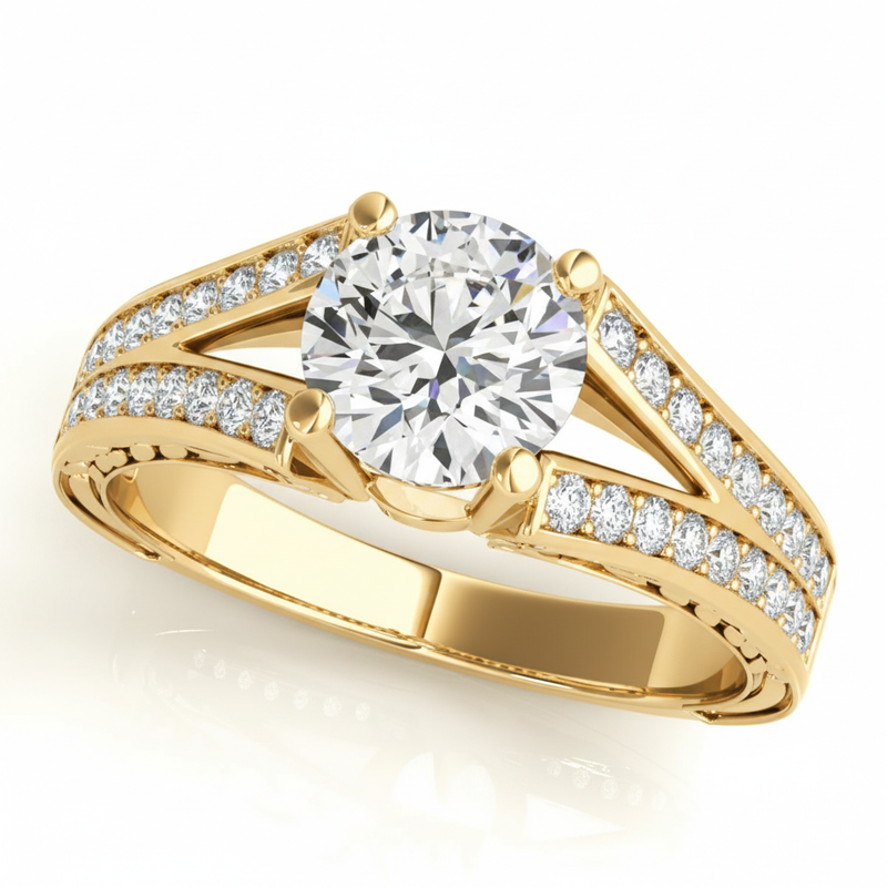 Antique Engagement Ring (50510-E) — Yellow Gold