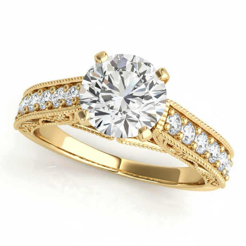 Antique Engagement Ring (50606-E) — Yellow Gold