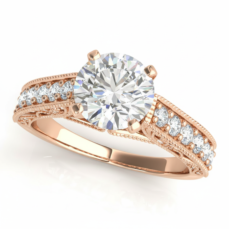 Antique Engagement Ring (50606-E) — Rose Gold