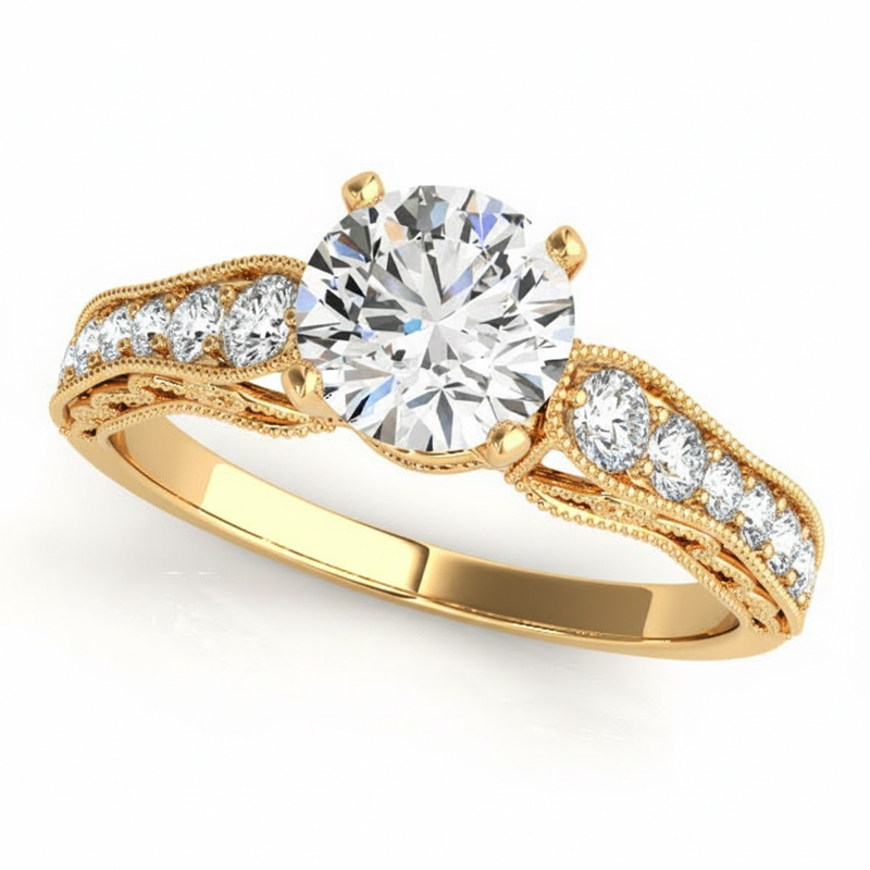 Antique Engagement Ring (50608-E) — Yellow Gold