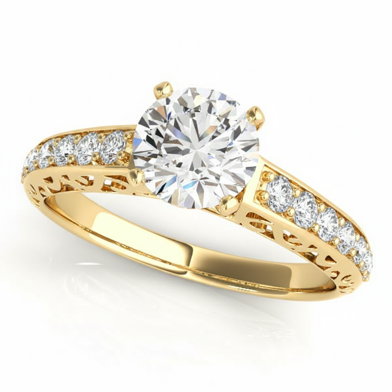 Antique Engagement Ring (50609-E) — Yellow Gold