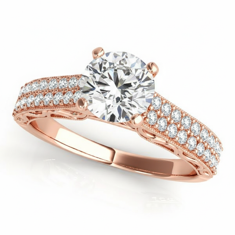 1/3 ctw Natural Antique Engagement Ring — Rose Gold