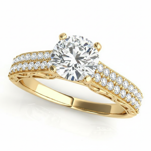 1/3 ctw Natural Antique Engagement Ring — Yellow Gold