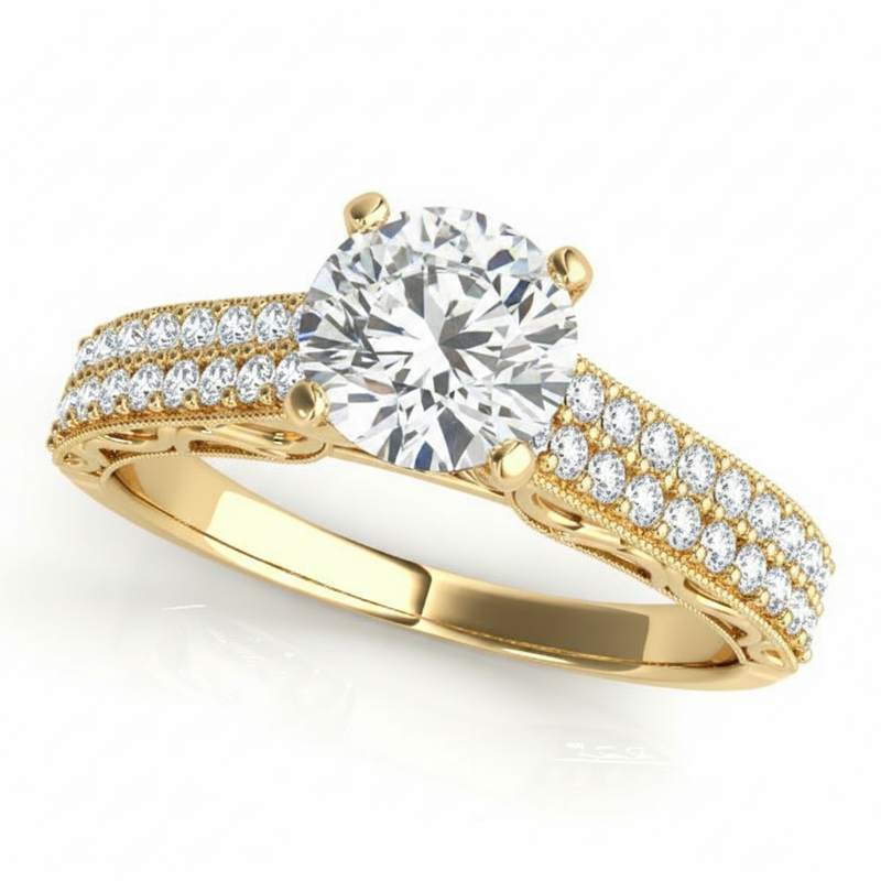 1/3 ctw Natural Antique Engagement Ring — Yellow Gold