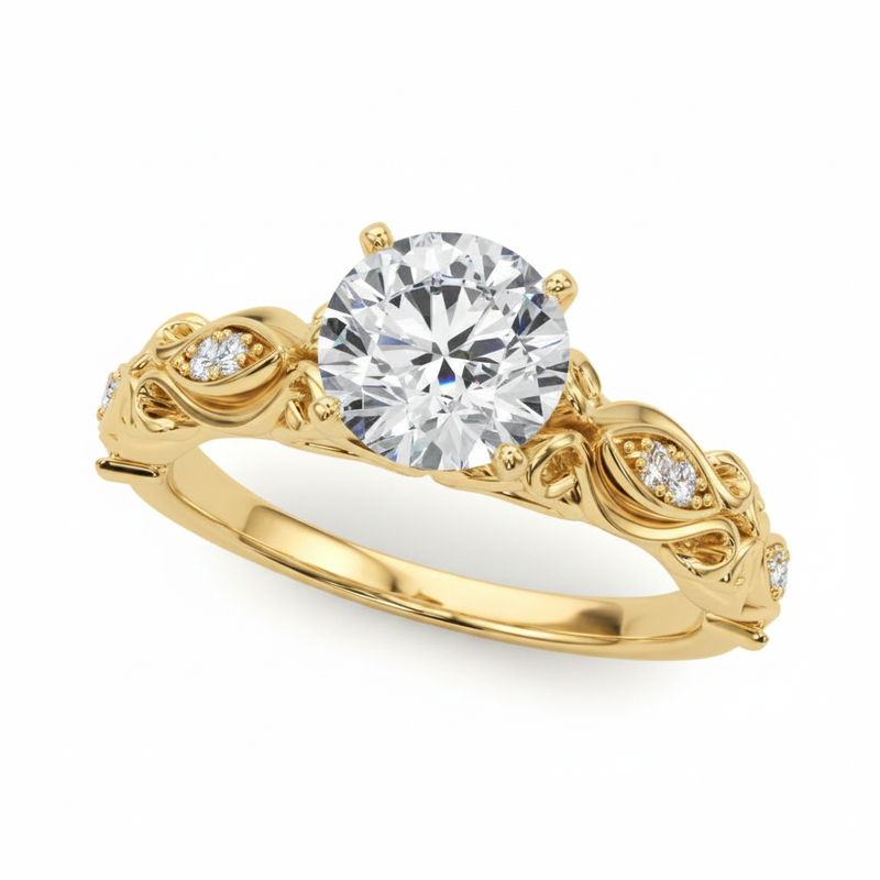 Antique Engagement Ring (50669-E) — Yellow Gold