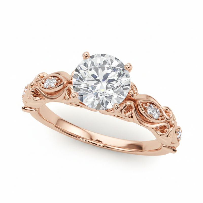 Antique Engagement Ring (50669-E) — Rose Gold