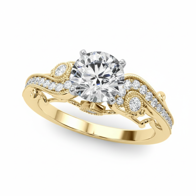 1/5 ctw Natural Antique Engagement Ring — Yellow Gold