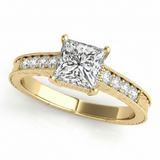 2 ctw Lab-Grown Antique Engagement Ring — Yellow Gold