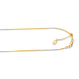 14K Gold 0.80mm Adjustable Octagonal Snake Chain