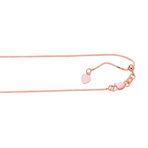 14K Gold 0.68mm Adjustable Box Chain