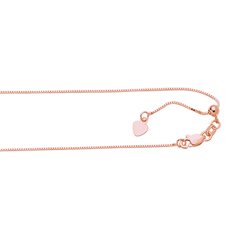 14K Gold 0.68mm Adjustable Box Chain