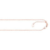 14K Gold 1.1mm Adjustable Diamond Cut Cable Chain